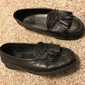 Cole Haan Mens Shoes Loafers Tassel Black Genuine Leather 8.5 Dress Casual